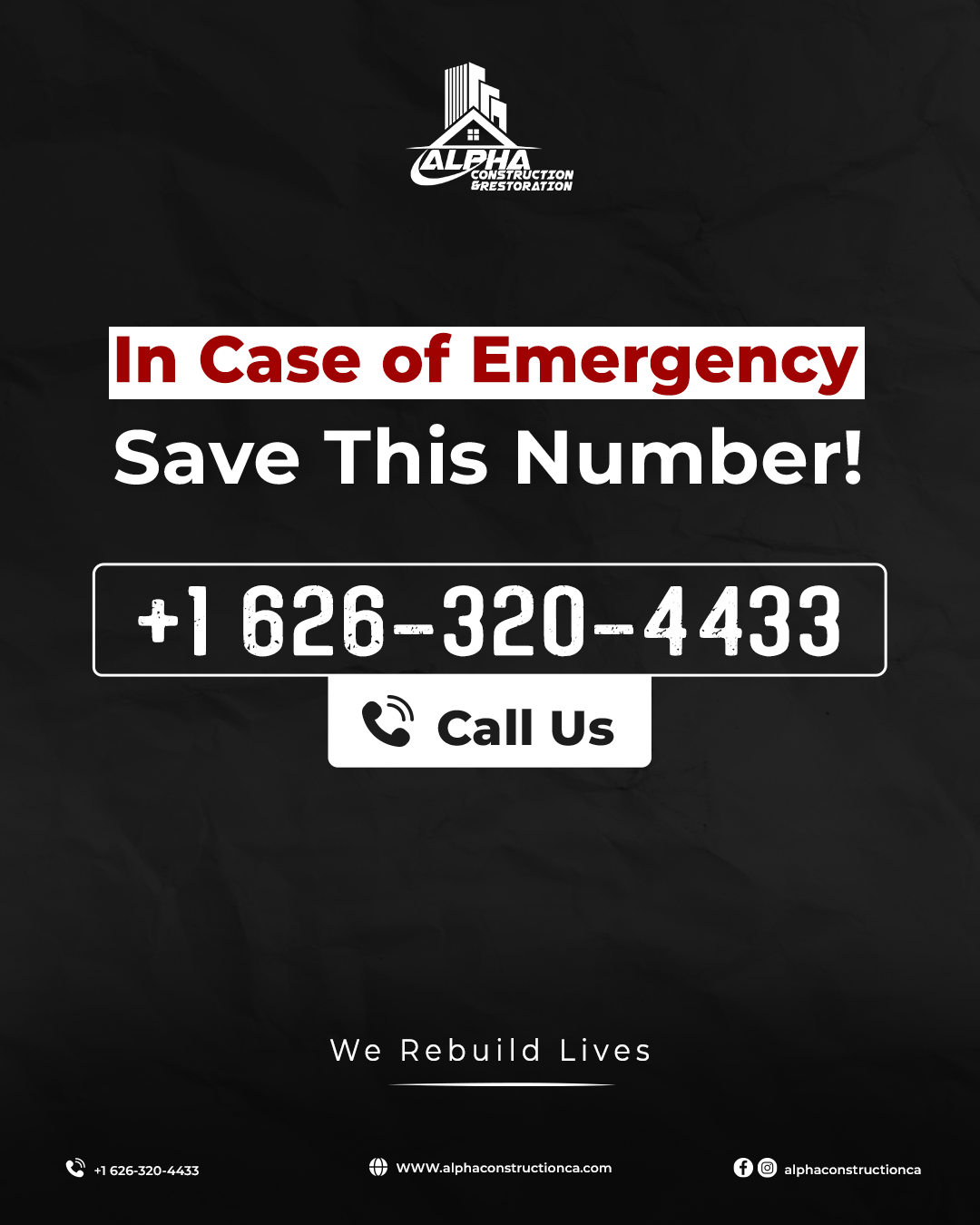 In Case of Emergency Save This Number